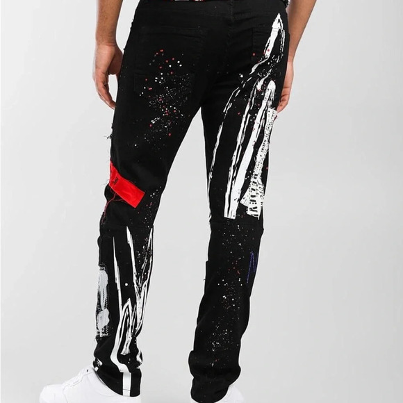 Smoke Rise Embellished Taper Stretch Jeans (Size 40/32) - Picture 3 of 16